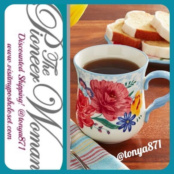 š¦āNewāPioneerāWomanāBrilliantāBloomsāStonewareāMug - Picture 1 of 7
